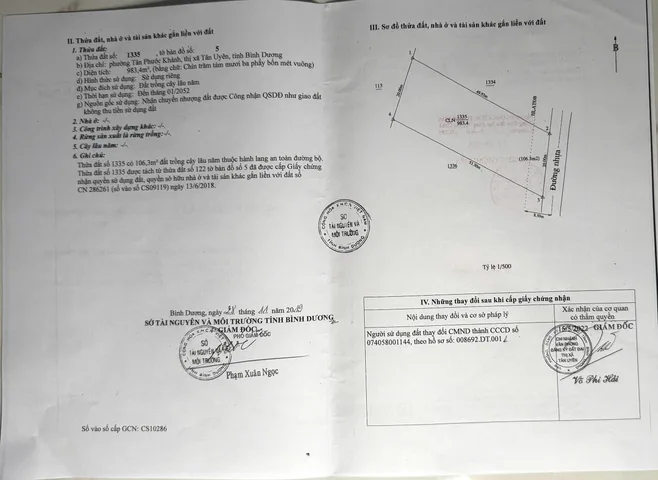 Bán Đất 10000m2 có sẵn 100 m2 thổ cư giá 11 tỷ tại Phường Tân Phước Khánh Thị xã Tân Uyên Bình Dương