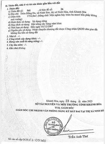 Đất đẹp 2 mặt tiền đường bê tông khu dân cư hiện hữu tại xã Ninh Sim (Tây Ninh Hòa), Khánh Hòa