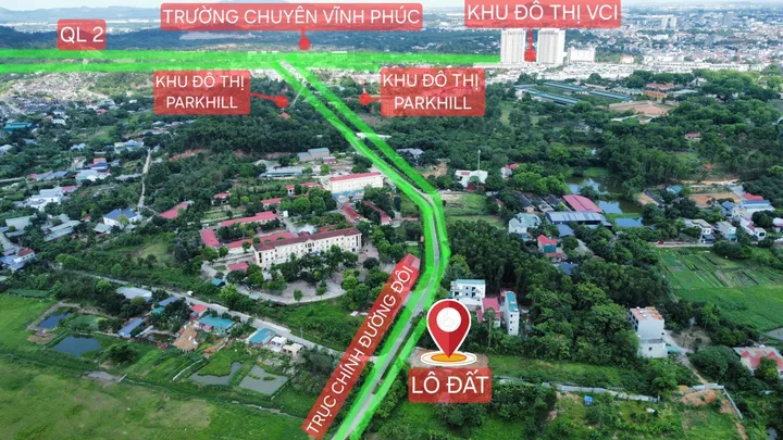 Bán nhanh lô đất trục chính đường đôi 24m tại Định Trung, Vĩnh Yên DT 160m2 MT 5,5m giá 1,85 tỷ