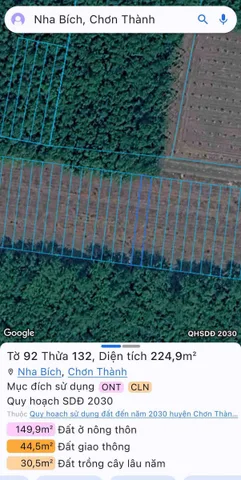 Bán Đất 220m2 có sẵn 100 m2 thổ cư giá 485 triệu tại - Chọn - Xã Nha Bích Thị xã Chơn Thành Bình Phước