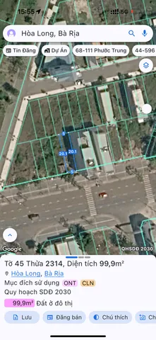 Bán Đất 100m2 có sẵn 75 m2 thổ cư giá 4 tỷ tại - Chọn - Xã Hoà Long Thành phố Bà Rịa Bà Rịa - Vũng Tàu