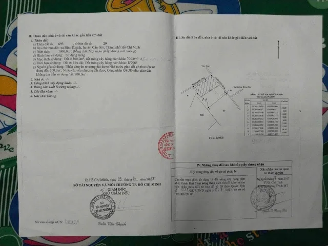 Bán Đất 500m2 có sẵn 300 m2 thổ cư giá 6 tỷ tại Xã Bình Khánh Huyện Cần Giờ TP. Hồ Chí Minh