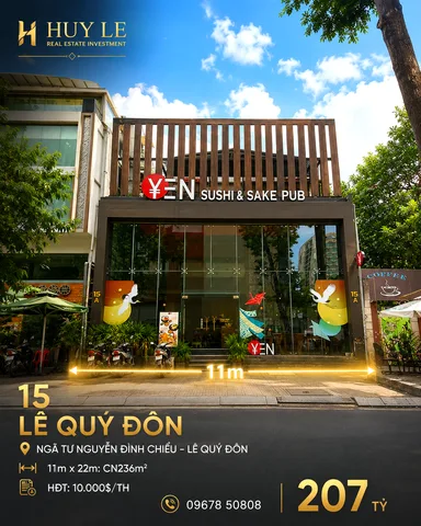 Mặt tiền 15 (Barbé) Lê Quý Đôn Quận 3 [236m2] 11m x 22m