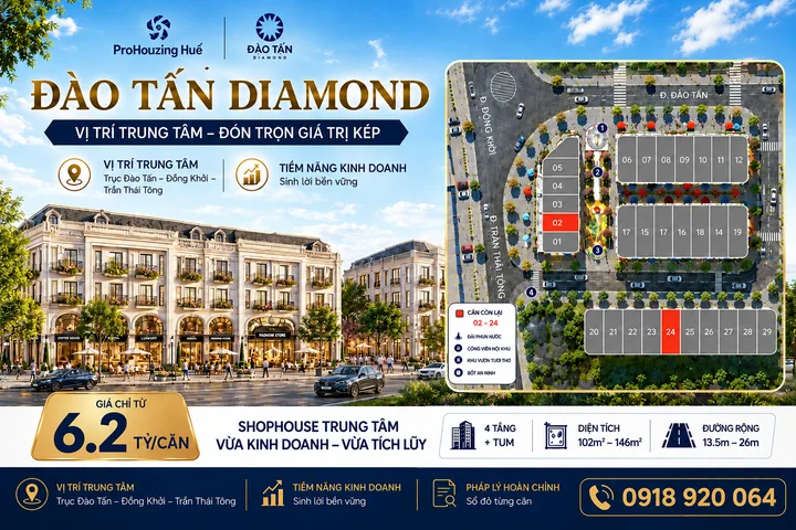🔥 **ĐÀO TẤN DIAMOND – CHỈ CÒN 02 CĂN CUỐI!**