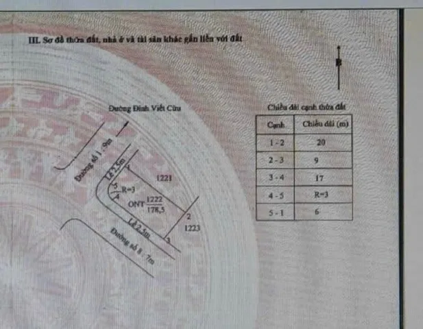 Lô góc thổ cư 178,5m2 (9x20) KDC Bình Tâm, TP Tân An, Long An, giá 2,3 tỷ TLCC
