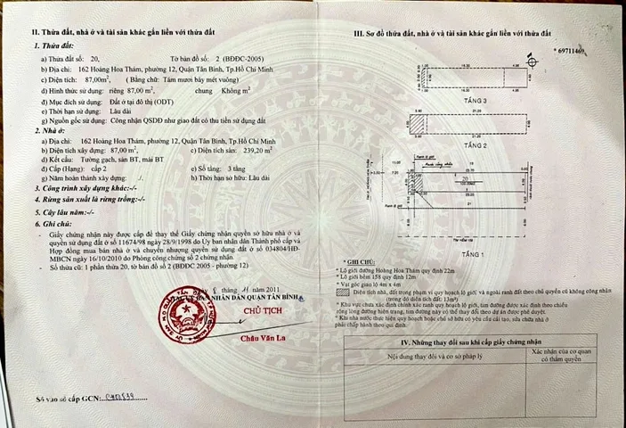 Bán Nhà Mặt Tiền 162 Hoàng Hoa Thám, Phường 12, Quận Tân Bình