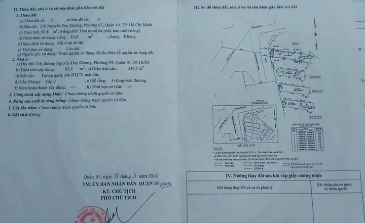 Bán Nhà Mặt Tiền 216 Nguyễn Duy Dương, P3, Q10