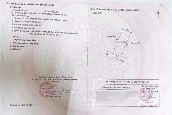 08.2026.Bán Nhà riêng 53m2 x 3 tầng giá 3.7 tỷ tại Phường Đằng Hải Quận Hải An Hải Phòng. liên hệ 0362558882
