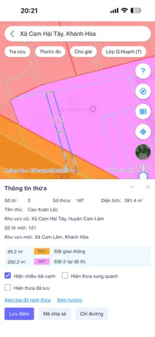 Bán Đất 391.4m2 có sẵn 45 m2 thổ cư giá 3.5 tỷ tại - Chọn - Xã Cam Hải Tây Huyện Cam Lâm Khánh Hòa