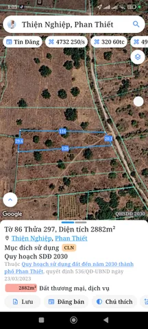 Bán Đất 2881m2 giá 5.7 tỷ tại Xã Thiện Nghiệp Thành phố Phan Thiết Bình Thuận