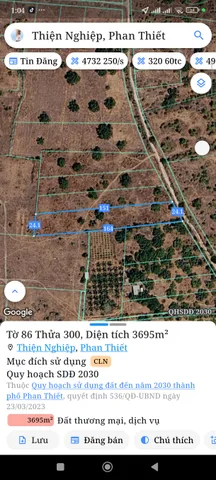 Bán Đất 3695m2 giá 7.3 tỷ tại Xã Thiện Nghiệp Thành phố Phan Thiết Bình Thuận