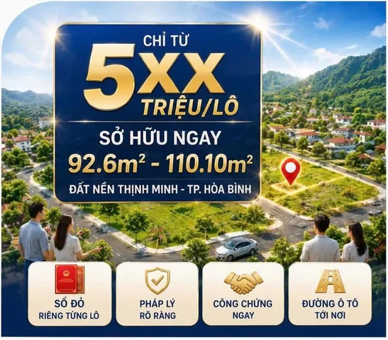 Bán Đất 110m2 có sẵn 50 m2 thổ cư giá 568 triệu tại - Chọn - thành phố Hòa Bình nay là Thịnh Minh Phú Thọ