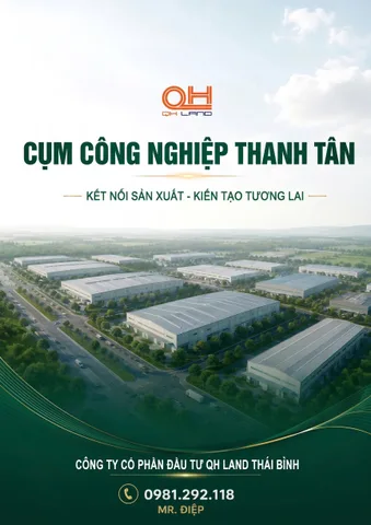 Bán đất cụm công nghiệp thanh tân kiến xương 10000m2 giá 2.3 triệu tại Đường Quốc lộ 39B Xã Bình Nguyên Huyện Kiến Xương Thái Bình