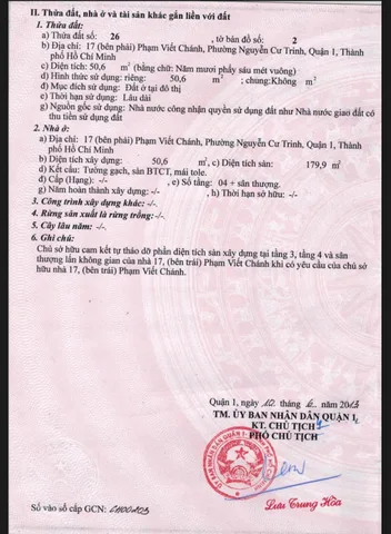 Bán Nhà Mặt Tiền 17 Phạm Viết Chánh, Nguyễn Cư Trinh, Quận 1