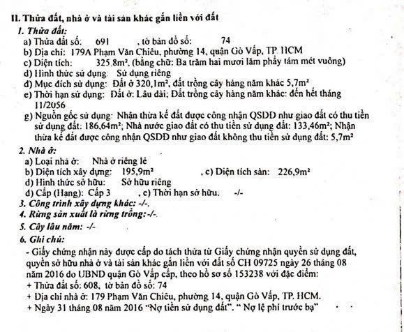 Bán Nhà Mặt Tiền 179A Phạm Văn Chiêu, Phường 14, Quận Gò Vấp