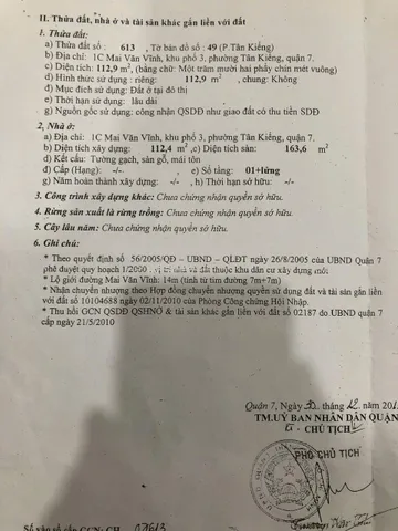 Bán Nhà Mặt Tiền 1C Mai Văn Vĩnh, Phường Tân Kiểng, Quận 7
