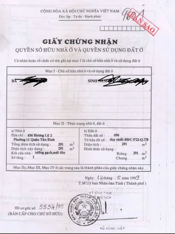 Bán Nhà Mặt Tiền 244 Hồng Lạc, P11, Q.Tân Bình
