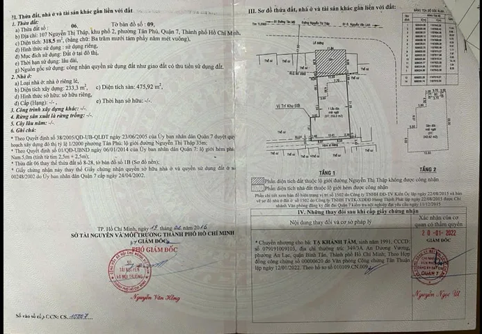 Bán Nhà Mặt Tiền 107 Nguyễn Thị Thập, P. Tân Phú, Quận 7