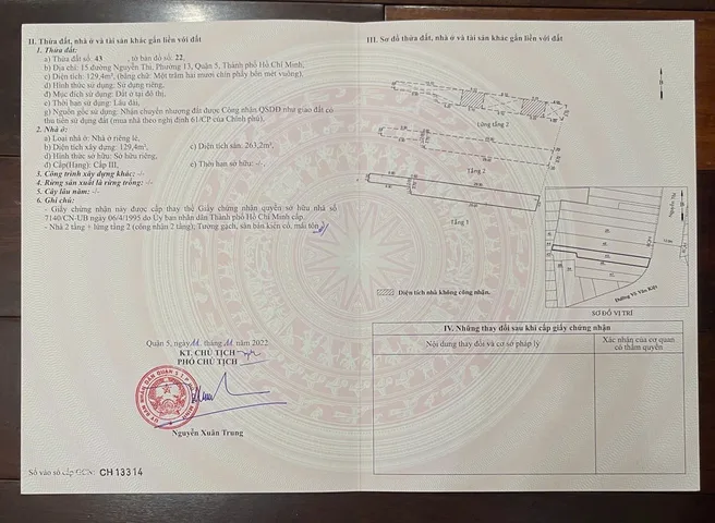 Bán Nhà Mặt Tiền 15 Nguyễn Thi, P.13, Q.5