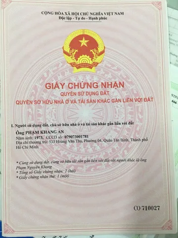 Bán Nhà Mặt Tiền 8 Cầu Xéo, Tân Quý, Tân Phú