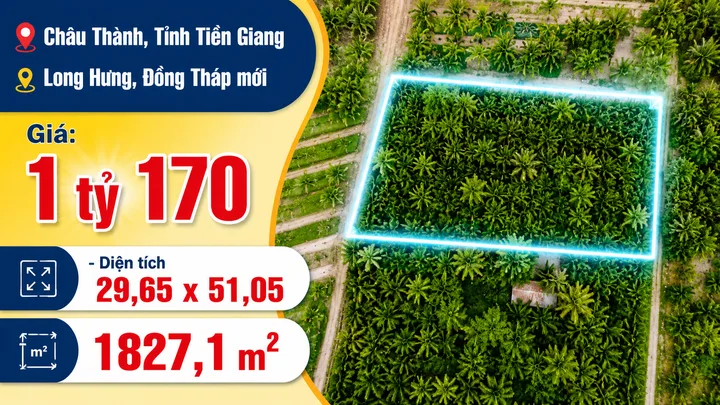 Bán đất tại Ấp Long Bình A, Xã Long Hưng, Huyện Châu Thành, Tỉnh Tiền Giang