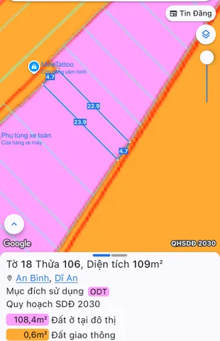 Bán Nhà riêng 109m2 có sẵn 109 m2 thổ cư giá 5.1 tỷ tại - Chọn - Phường An Bình Thành phố Dĩ An Bình Dương