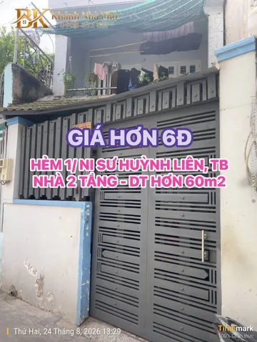🏡 HẺM 1/ NI SƯ HUỲNH LIÊN, TÂN BÌNH - NHÀ 2 TẦNG - DT HƠN 60m2 - GIÁ HƠN 6Đ🌸