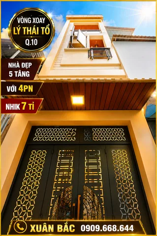 Nhà Quận 10, 1 trệt 4lầu, 4 phòng ngủ, mới đẹp ở liền