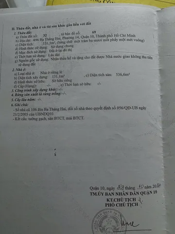 Bán Nhà Mặt Tiền 496 Đường 3 Tháng 2, P.14, Quận 10