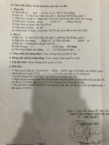 Bán Nhà Mặt Tiền 1C Mai Văn Vĩnh, Phường Tân Kiểng, Quận 7