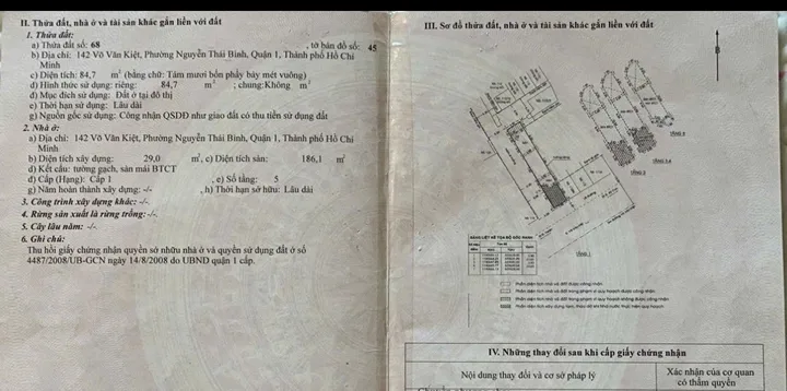 Bán Nhà Mặt Tiền 142 Võ Văn Kiệt, Nguyễn Thái Bình, Quận 1