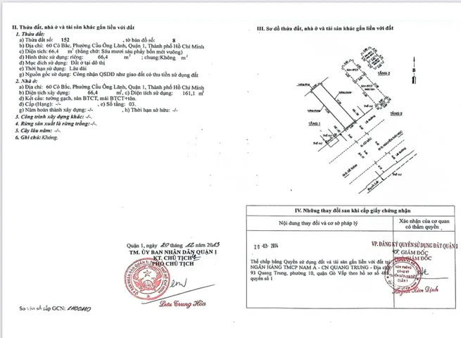 Bán Nhà Mặt Tiền 60 Cô Bắc, Cầu Ông Lãnh, Quận 1