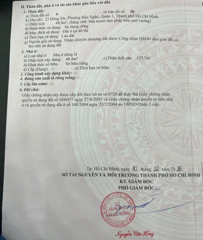 Bán Nhà Mặt Tiền 23 Đông Du, Bến Nghé, Q1
