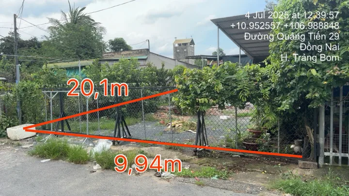Bán Đất 261m2 có sẵn 100 m2 thổ cư giá 2.3 tỷ tại - Chọn - Xã Quảng Tiến Huyện Trảng Bom Đồng Nai