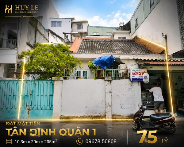 Mặt tiền Tân Định Quận 1- [ 10,3 x 20m ] Đinh Công Tráng - 75tỷ