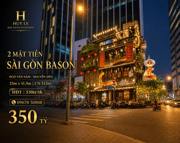2 Mặt Tiền Bến Nghé Quận 1- [23m x 11,5m] Ngô Văn Năm - Nguyễn Siêu