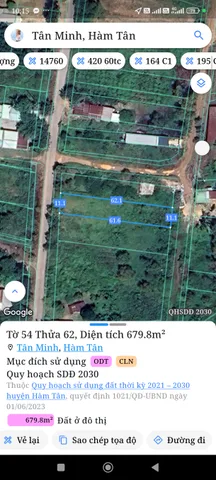 Bán Đất 680m2 có sẵn 90 m2 thổ cư giá 2.5 tỷ tại Xã Tân Phúc Huyện Hàm Tân Bình Thuận