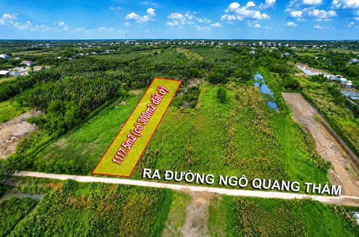 Bán Đất 1117m2 có sẵn 300 m2 thổ cư giá 12 tỷ tại Đường Ngô Quang Thắm Xã Long Thới Huyện Nhà Bè TP. Hồ Chí Minh