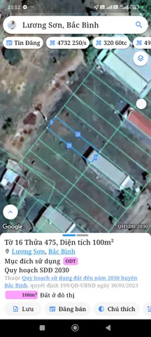 Bán Đất 100m2 có sẵn 100 m2 thổ cư giá 620 triệu tại Thị trấn Lương Sơn Huyện Bắc Bình Bình Thuận