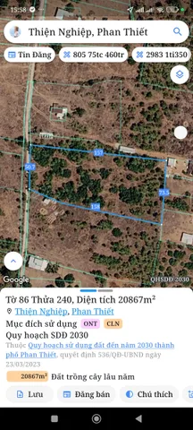 Bán Đất 10000m2 có sẵn 300 m2 thổ cư giá 1.5 tỷ tại Xã Thiện Nghiệp Thành phố Phan Thiết Bình Thuận