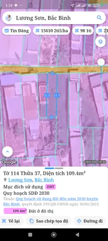Bán Đất 109m2 có sẵn 109 m2 thổ cư giá 490 triệu tại Thị trấn Lương Sơn Huyện Bắc Bình Bình Thuận