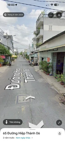 Bán Đất 100m2 có sẵn 100 m2 thổ cư giá 6.67 tỷ tại Đường Hiệp Thành 6 Phường Hiệp Thành Quận 12 TP. Hồ Chí Minh