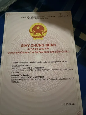 Bán Đất 100m2 có sẵn 100 m2 thổ cư giá 6.67 tỷ tại Đường Hiệp Thành 6 Phường Hiệp Thành Quận 12 TP. Hồ Chí Minh