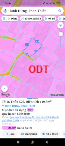 Bán Đất 119m2 có sẵn 119 m2 thổ cư giá 900 triệu tại Phường Bình Hưng Thành phố Phan Thiết Bình Thuận