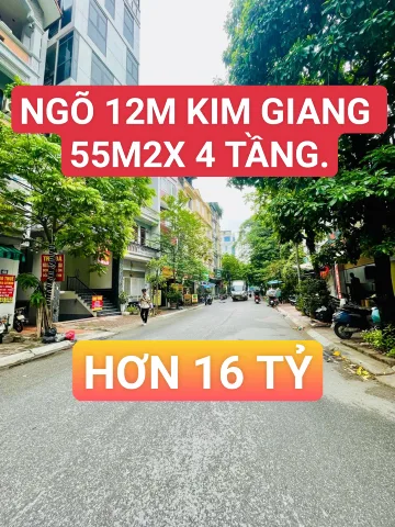 🎯HƠN 16 TỶ, BÁN NHÀ KIM GIANG 55M2X 4 TẦNG, MẶT TIỀN NỘI BỘ ĐƯỜNG 12M, MT 3.8M .HÀNG XÓM THE MANOR NGUYỄN XIỂN, CHỢ QUANG.