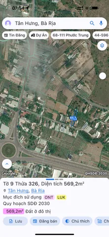 569m2 đất Tân Hưng, TP Bà Rịa
Diện tích : 8,7x65, có 100tc. Tổng 569m2. Quy hoạch đất ở