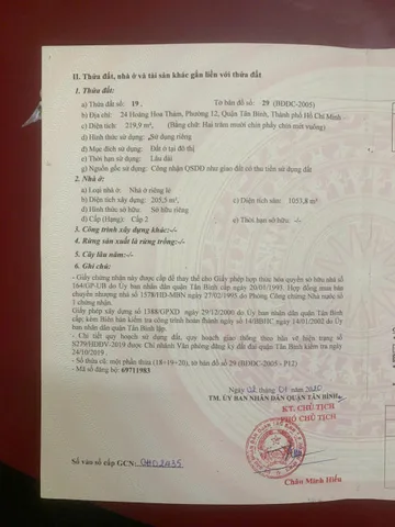 Bán Nhà Mặt Tiền 24 Hoàng Hoa Thám, Phường 12, Tân Bình