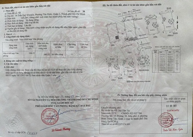 Bán Nhà Mặt Tiền 56 Trần Quý Khoách, Phường Tân Định, Quận 1