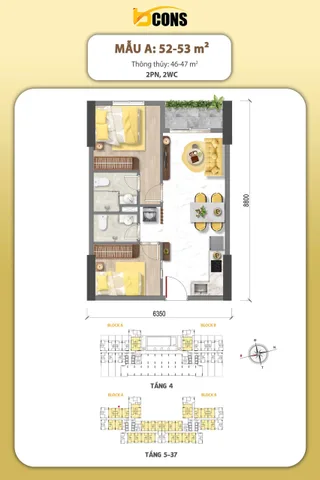 Bán Căn hộ chung cư 52m2 giá 2.4 tỷ tại Đường Thống Nhất Phường Dĩ An Thành phố Dĩ An Bình Dương