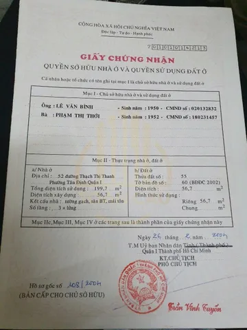 Bán Nhà Mặt Tiền 52 Thạch Thị Thanh, Phường Tân Định, Quận 1